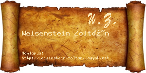 Weisenstein Zoltán névjegykártya